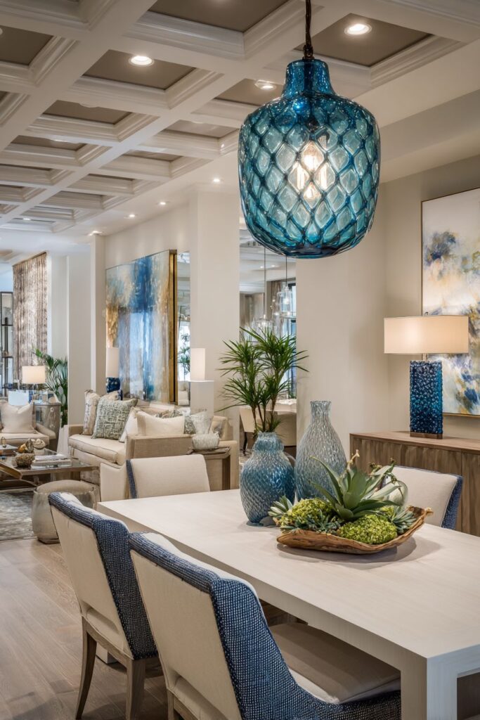 Statement Blue Glass Pendant Lighting