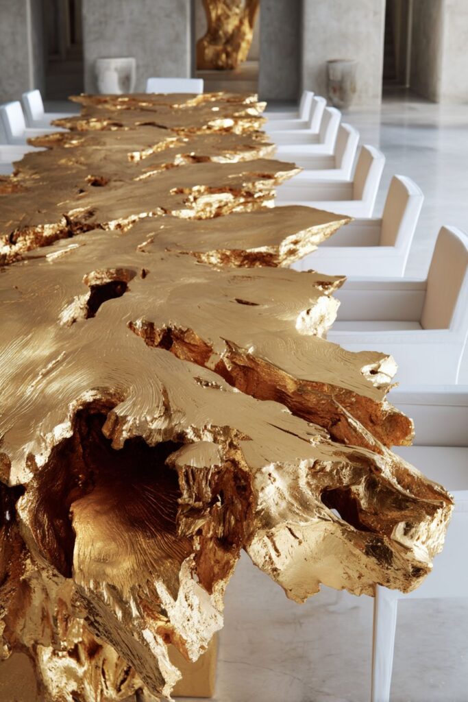 Bold Artistic Gold Table Statement