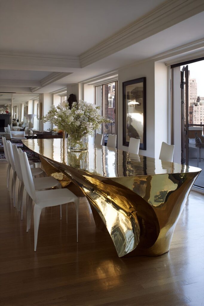 Bold Artistic Gold Table Statement