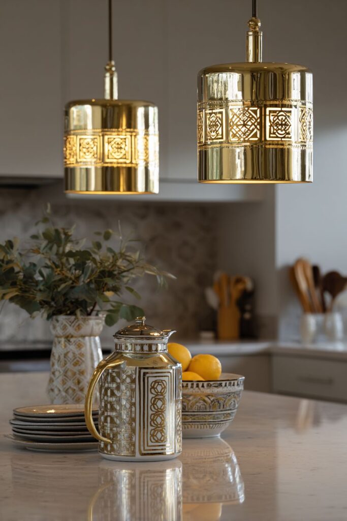 Mid-Century Teak and Brass Geometry