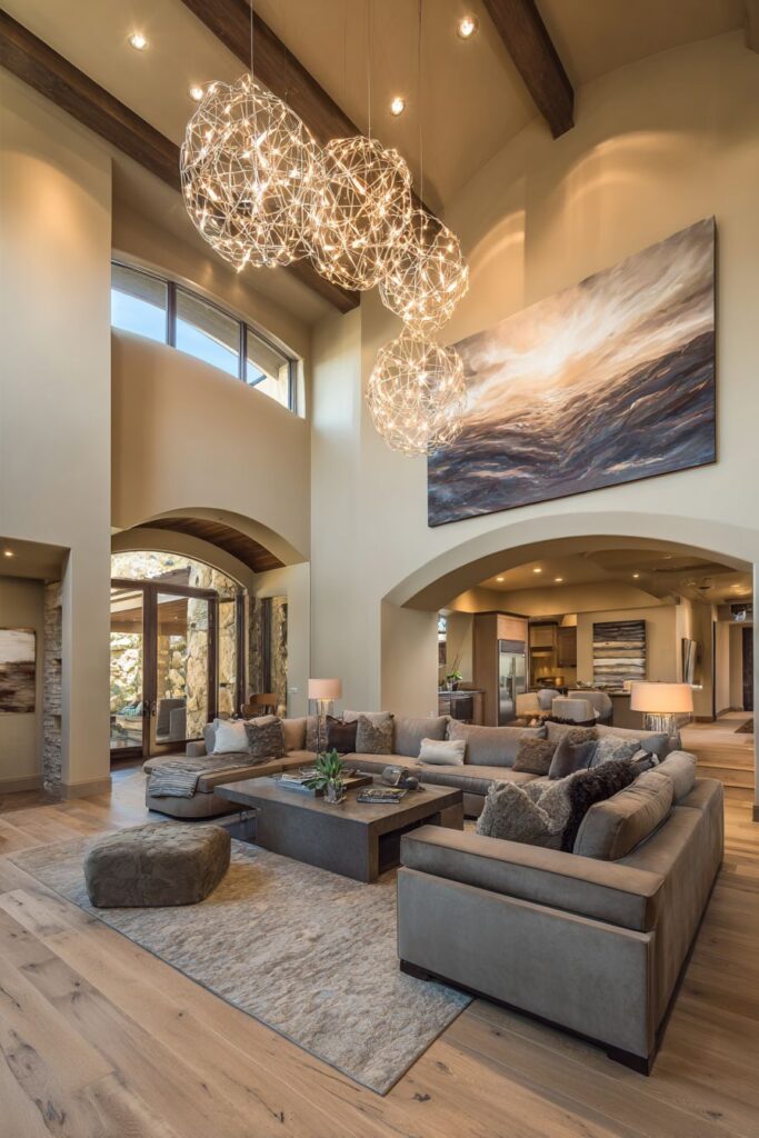 Central Rug Anchoring with Artistic Elements