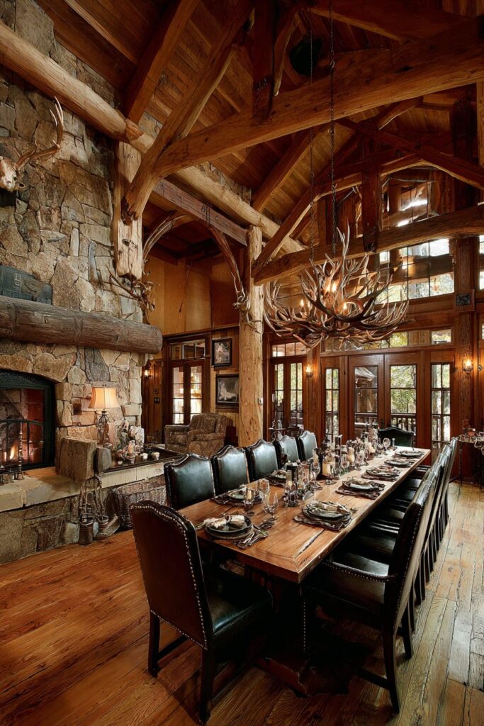 Rustic Cabin Antler Chandelier