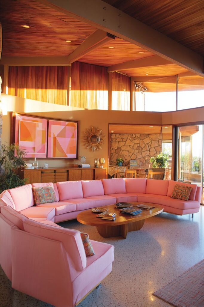 Mid-Century Modern Pink with Iconic Design