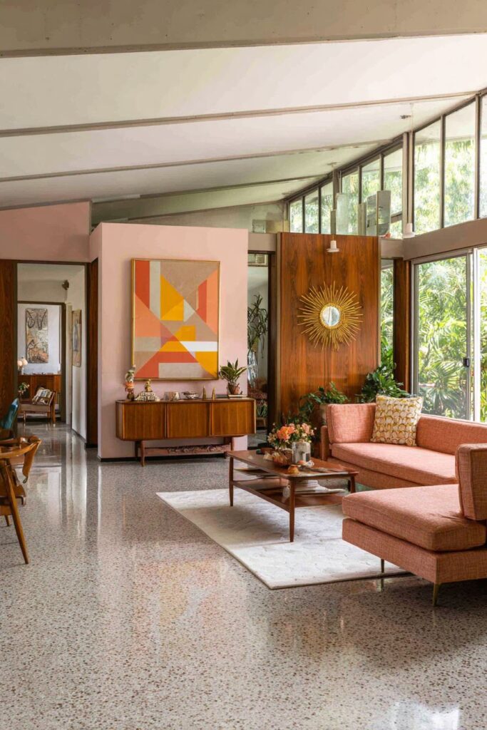Mid-Century Modern Pink with Iconic Design