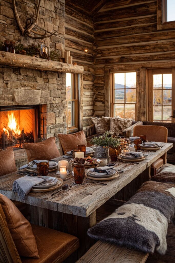 Rustic Mountain Cabin Atmosphere