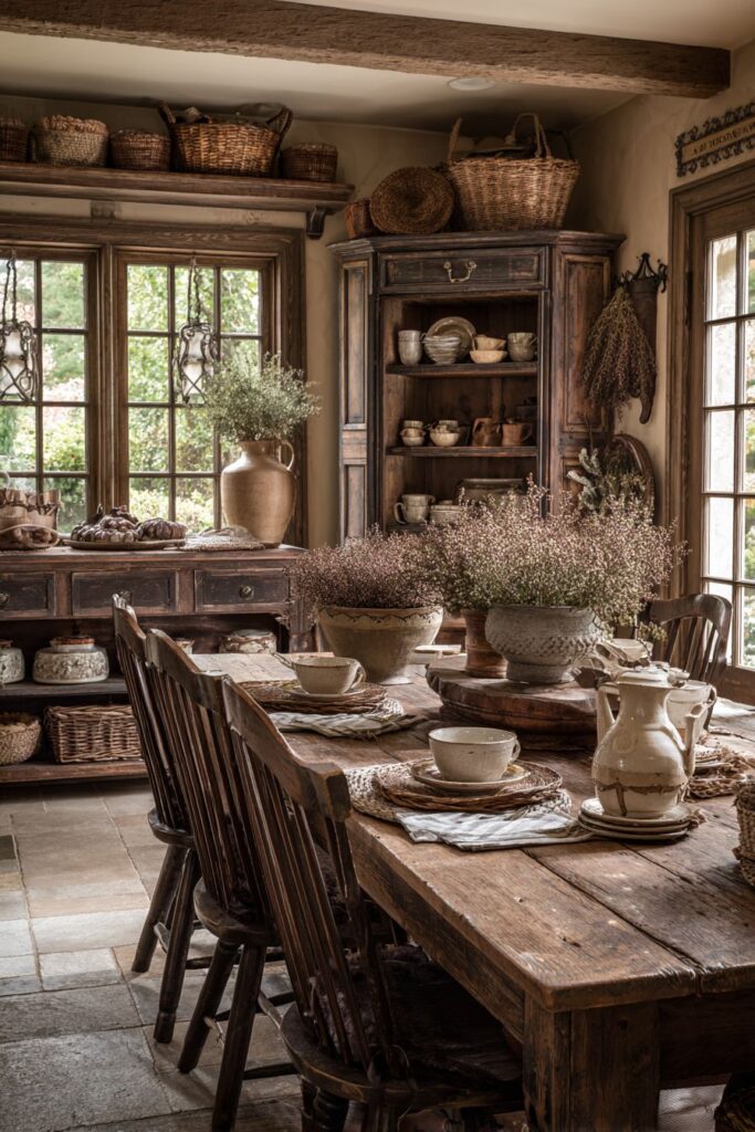 Harvest Table Distressed Pine Country Charm