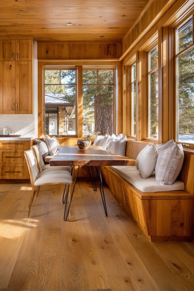Built-In Pine Breakfast Nook Comfort
