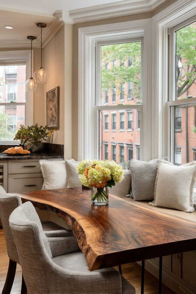 Built-In Pine Breakfast Nook Comfort