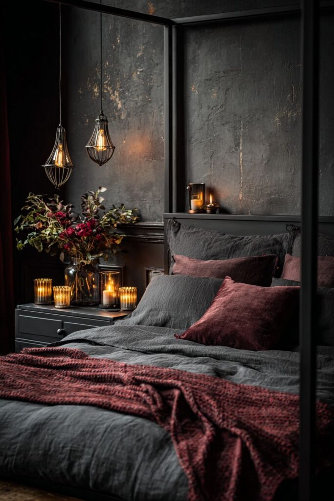 Moody Dramatic Bedroom Sanctuary