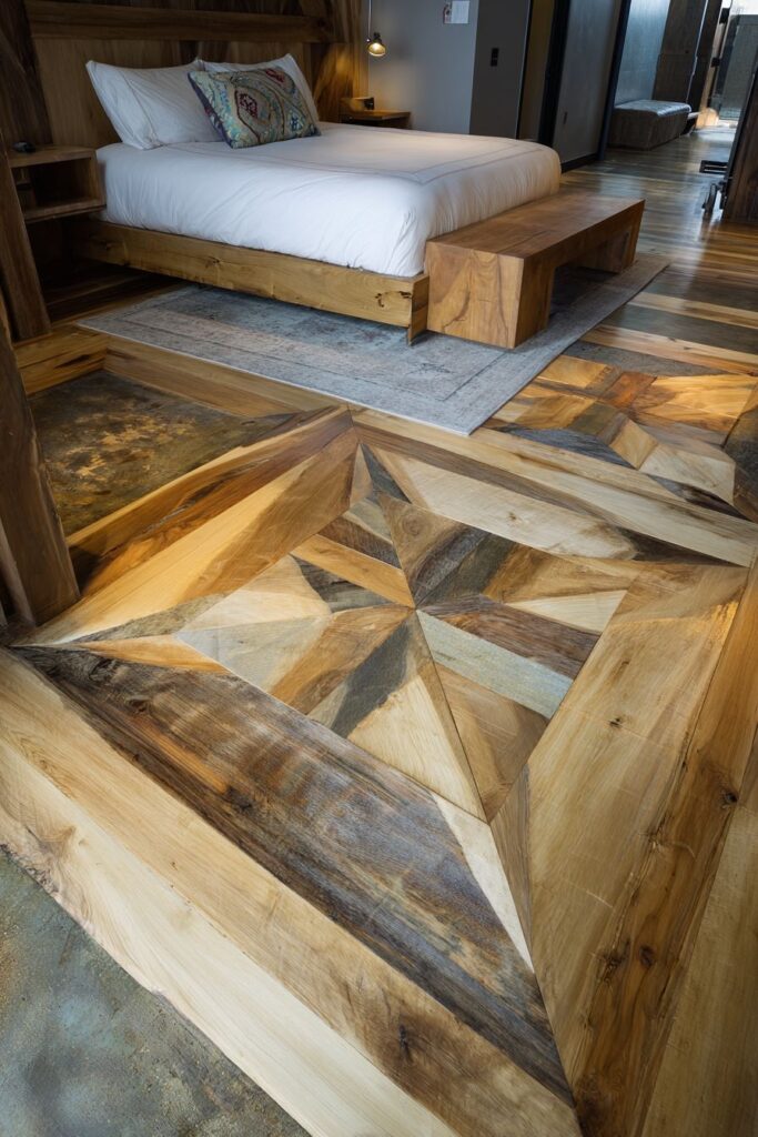 Geometric Floor Inlay Artistry