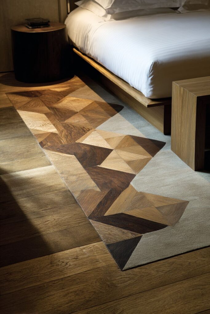 Geometric Floor Inlay Artistry