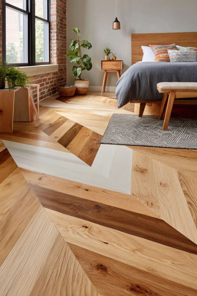 Geometric Floor Inlay Artistry