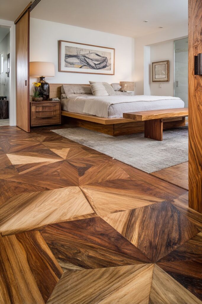 Geometric Floor Inlay Artistry