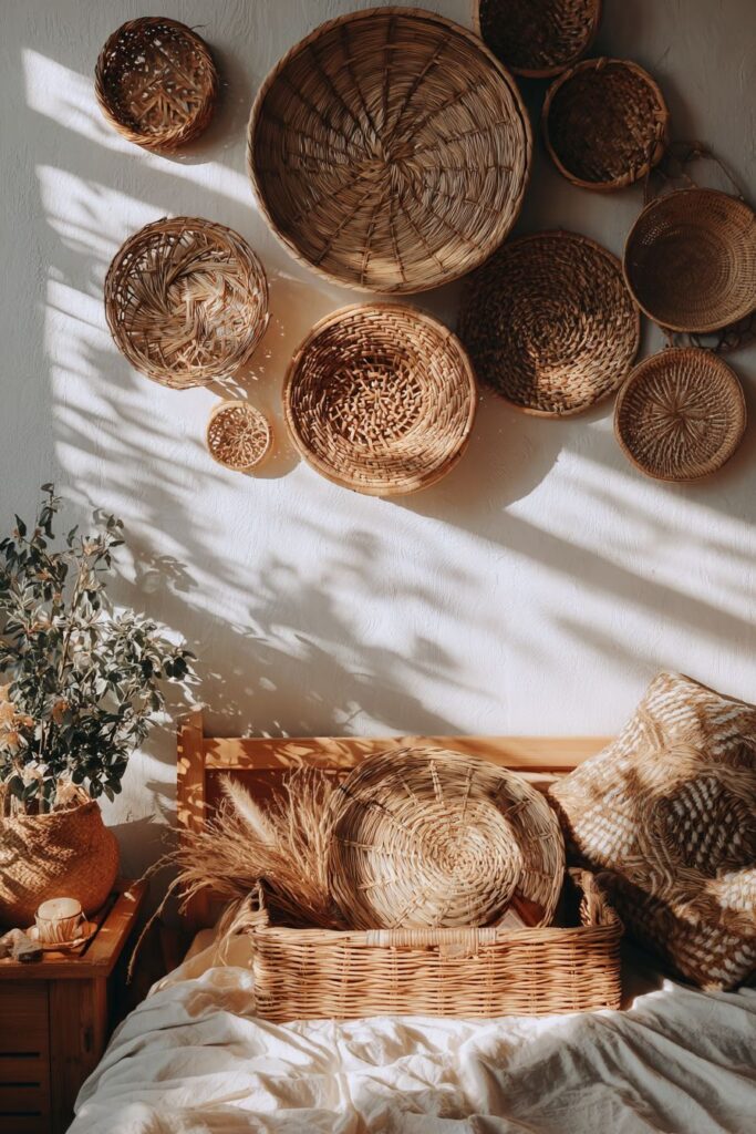 Woven Basket Collection as Textural Wall Art