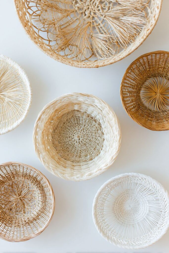 Woven Basket Collection as Textural Wall Art