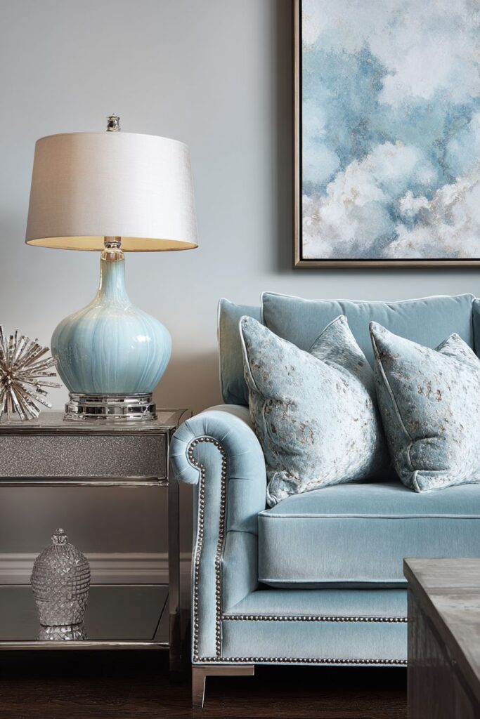 Transitional Harmony: Steel Blue Balanced Design