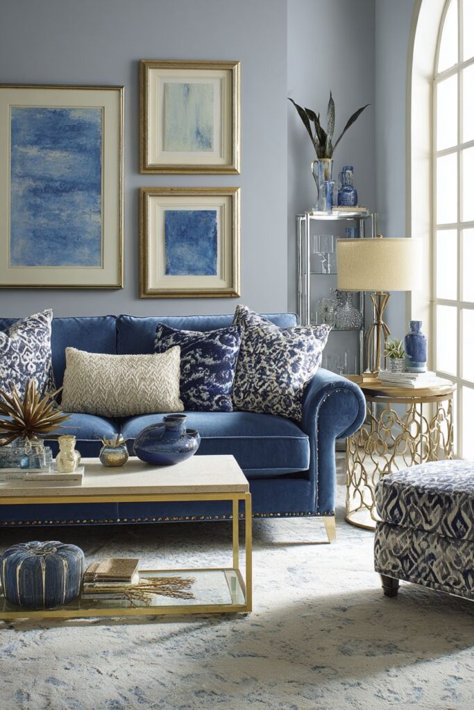 Transitional Harmony: Steel Blue Balanced Design
