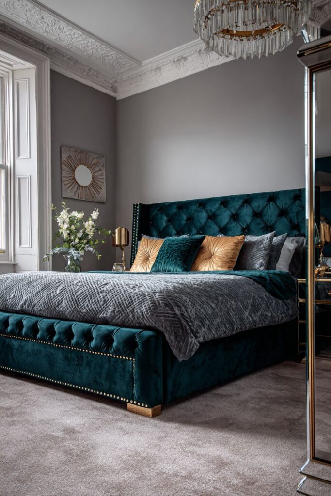 Art Deco Glamour with Teal Velvet