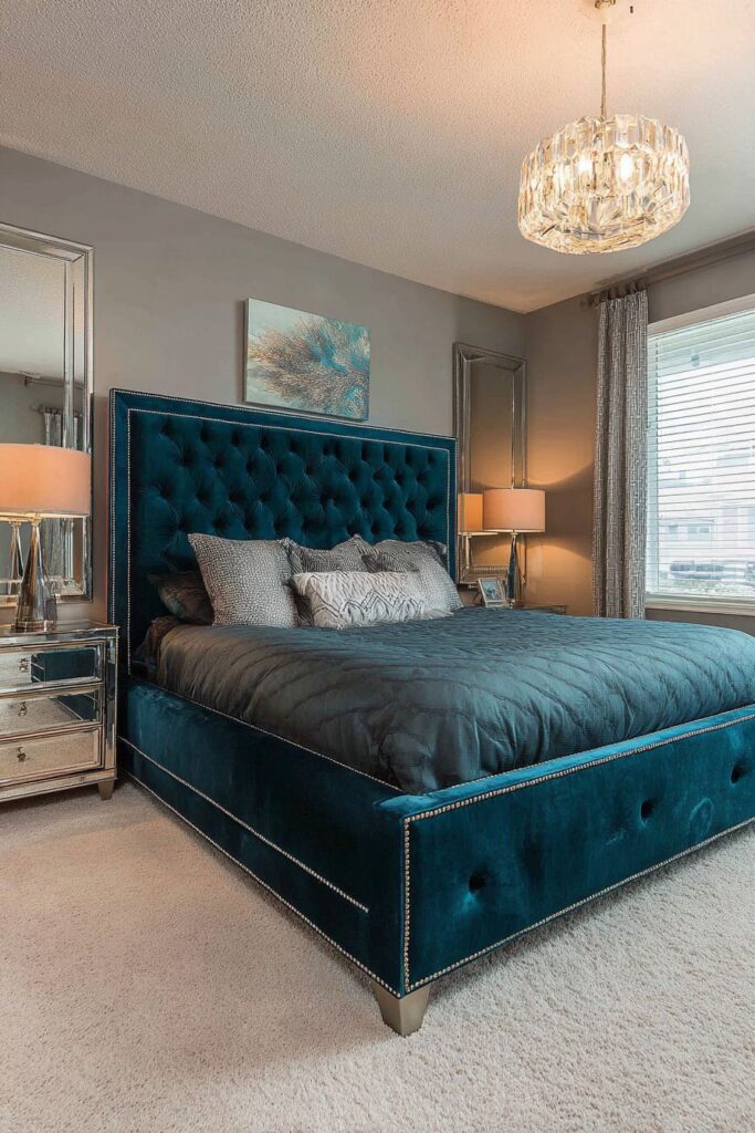 Art Deco Glamour with Teal Velvet