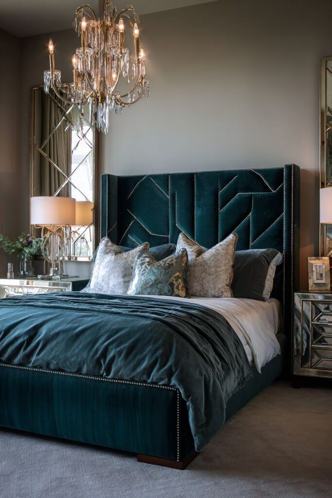 Art Deco Glamour with Teal Velvet
