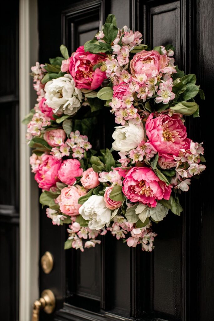 Abundant Mixed Bloom Spring Wreath