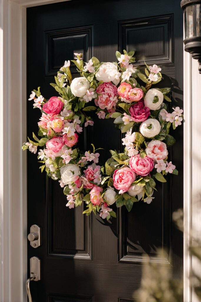 Abundant Mixed Bloom Spring Wreath