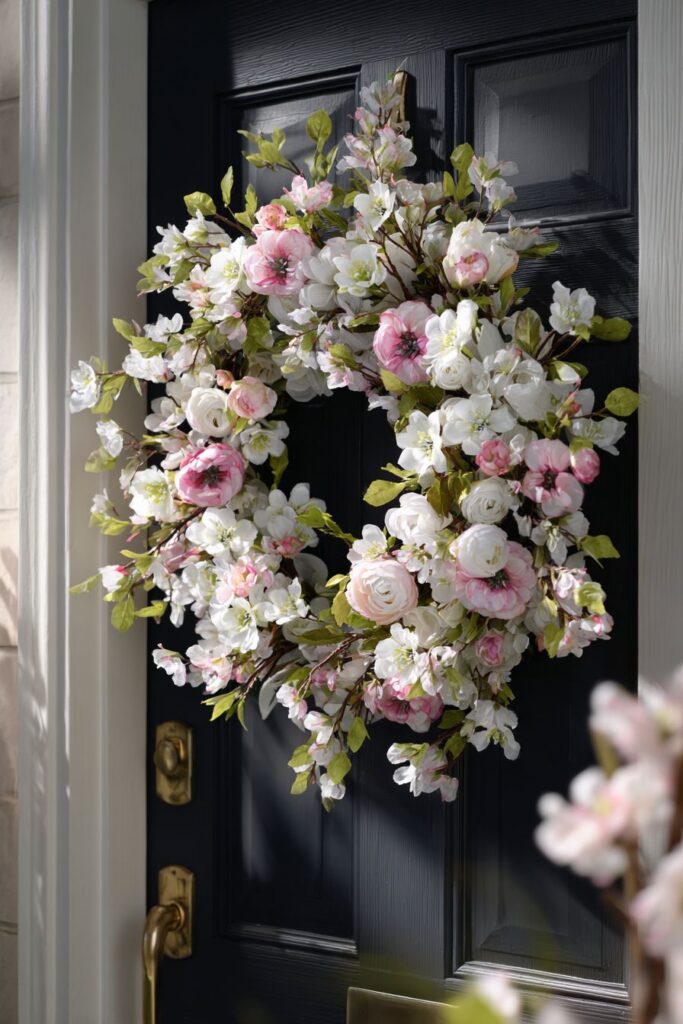 Abundant Mixed Bloom Spring Wreath