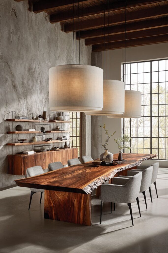 Live-Edge Walnut with Industrial Elements