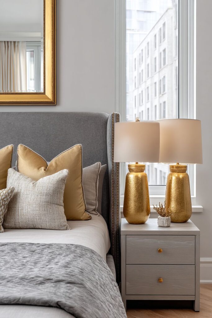Transitional Balance with Gold Nailhead Trim