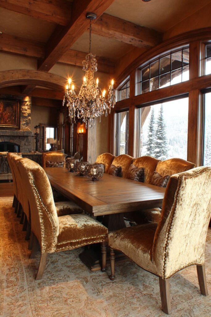 Luxurious Gold Velvet Upholstered Seating