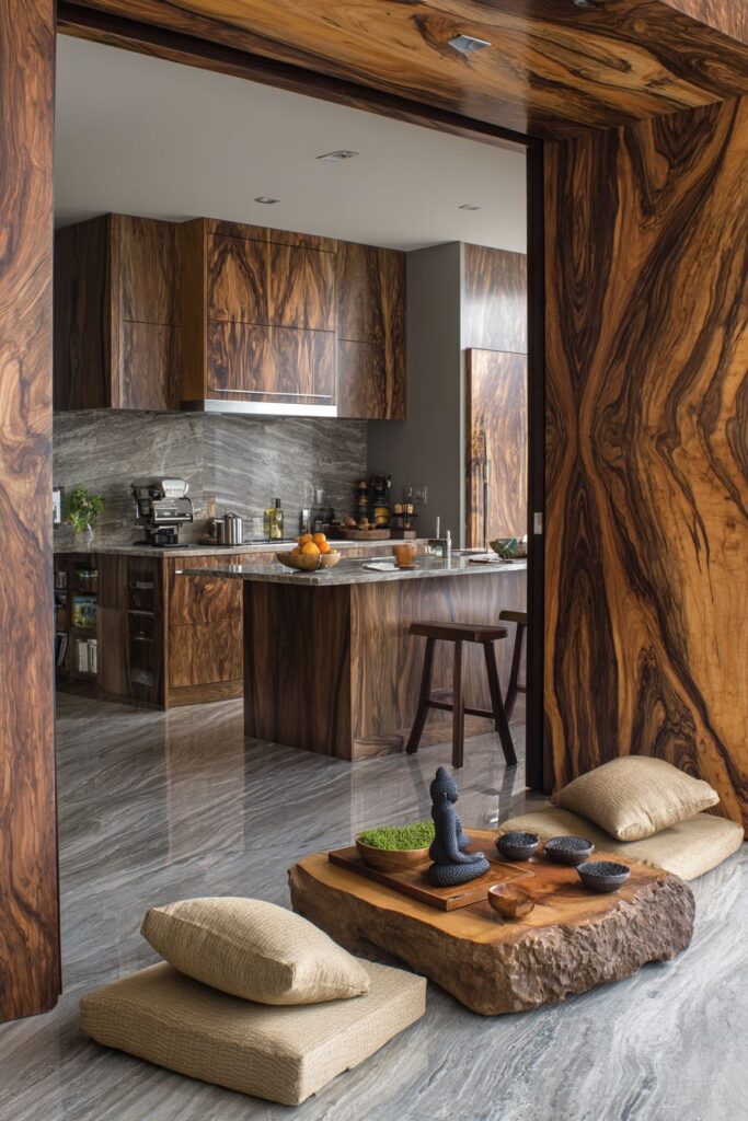 Book-Matched Wood Panels with Integrated Handles
