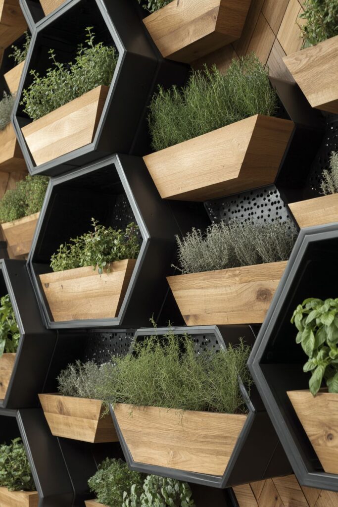 Modern Geometric Herb Garden Shelving
