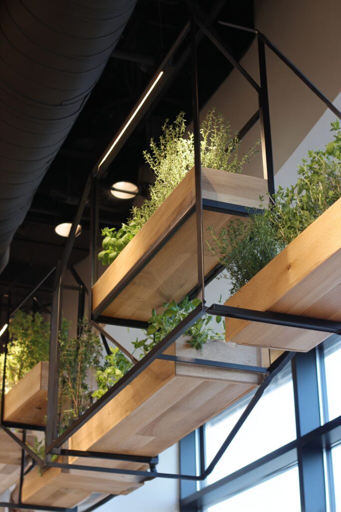 Modern Geometric Herb Garden Shelving