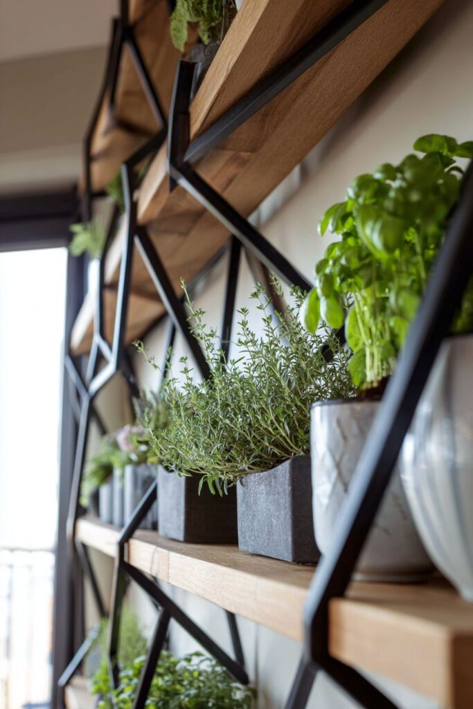 Modern Geometric Herb Garden Shelving