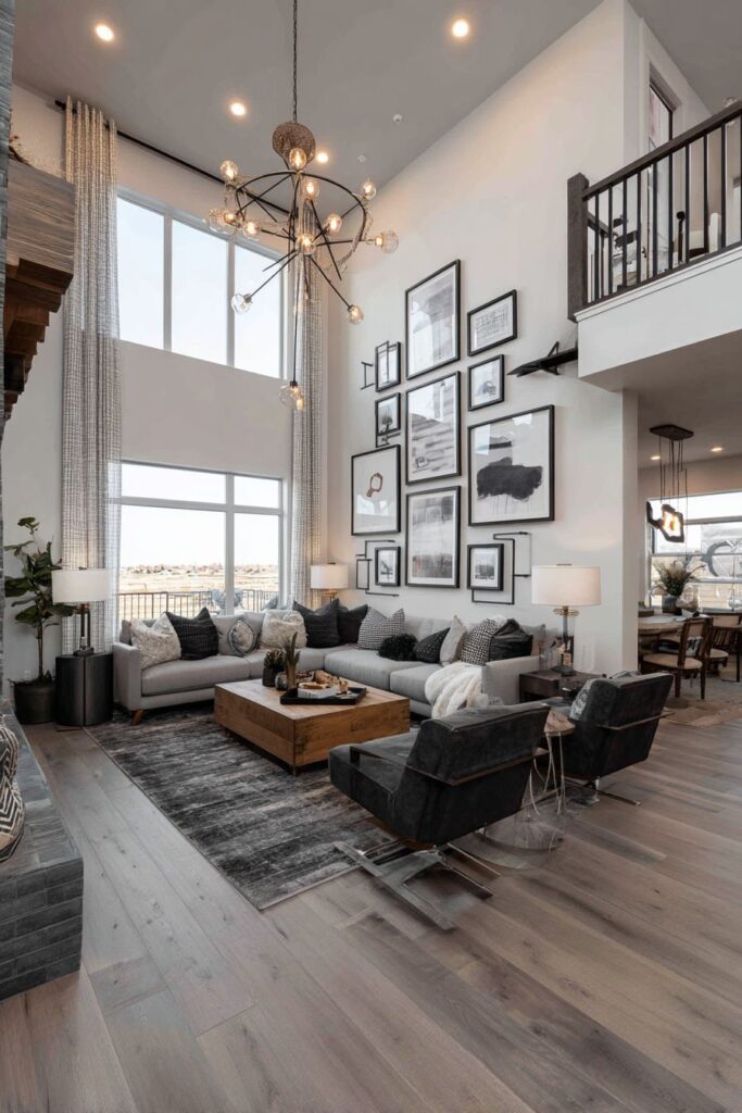 Gallery Wall Showcase with Curated Art Collection