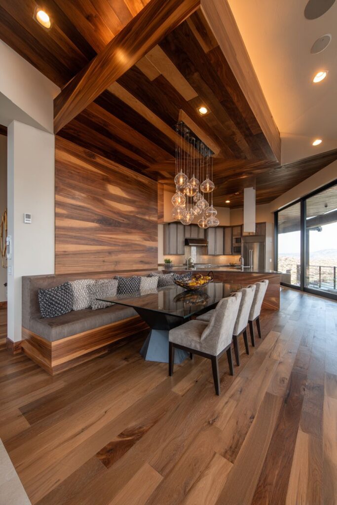 Glass and Steel with Button-Tufted Luxury