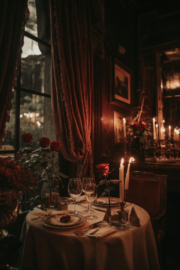Intimate Dining with Romantic Table Settings