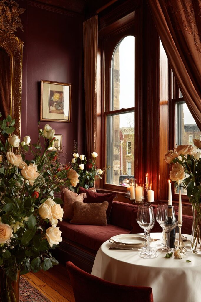 Intimate Dining with Romantic Table Settings