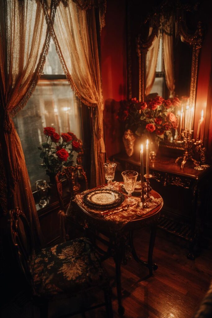 Intimate Dining with Romantic Table Settings