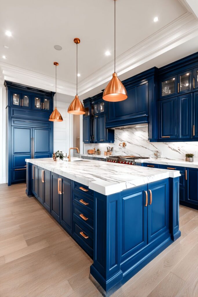 Sophisticated Navy and Rose Gold Contrast