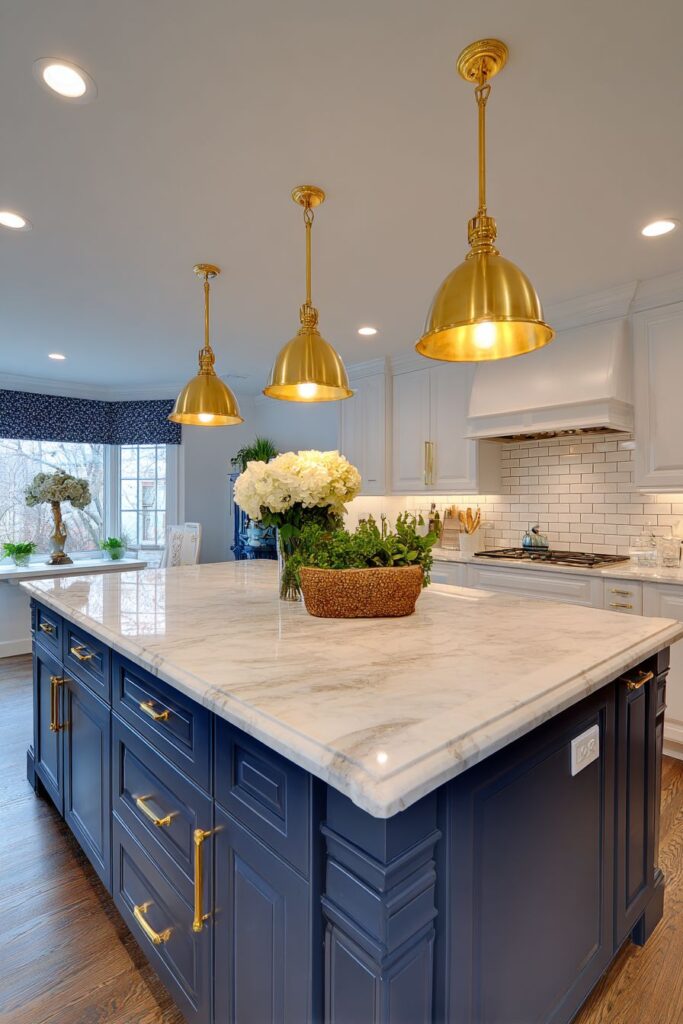 Sophisticated Navy and Rose Gold Contrast