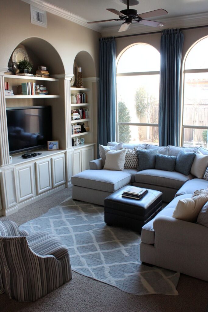 Sectional Arrangement with Geometric Accents