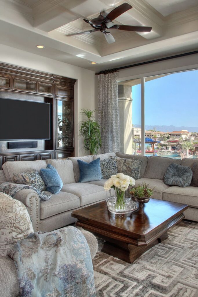 Sectional Arrangement with Geometric Accents