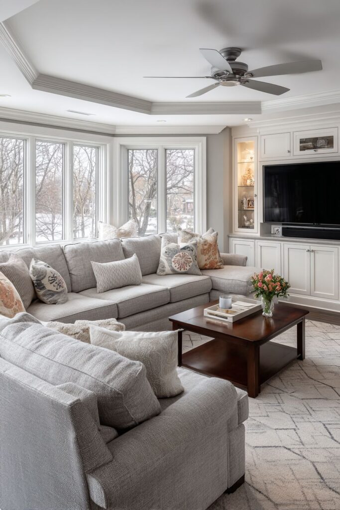 Sectional Arrangement with Geometric Accents