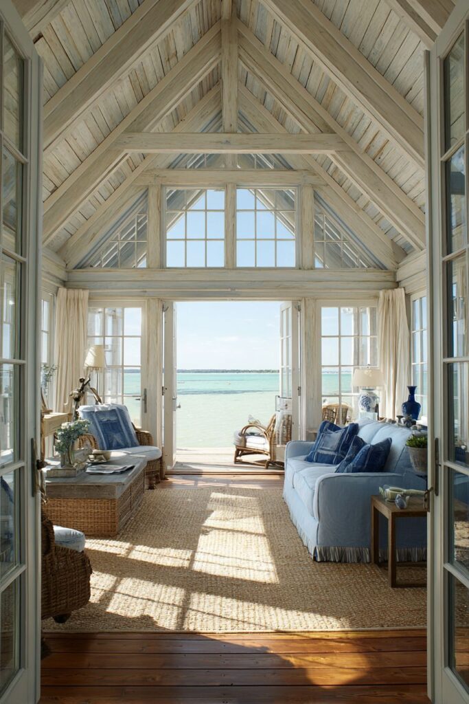 Beach House Coastal with White-Washed Elements