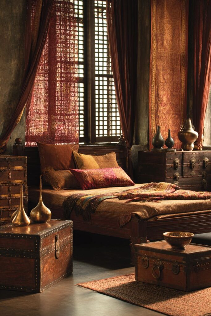 Textile-Rich Indian Bedroom with Fabric Artistry