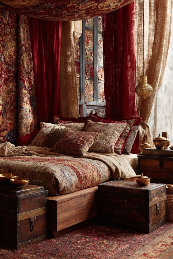 Textile-Rich Indian Bedroom with Fabric Artistry