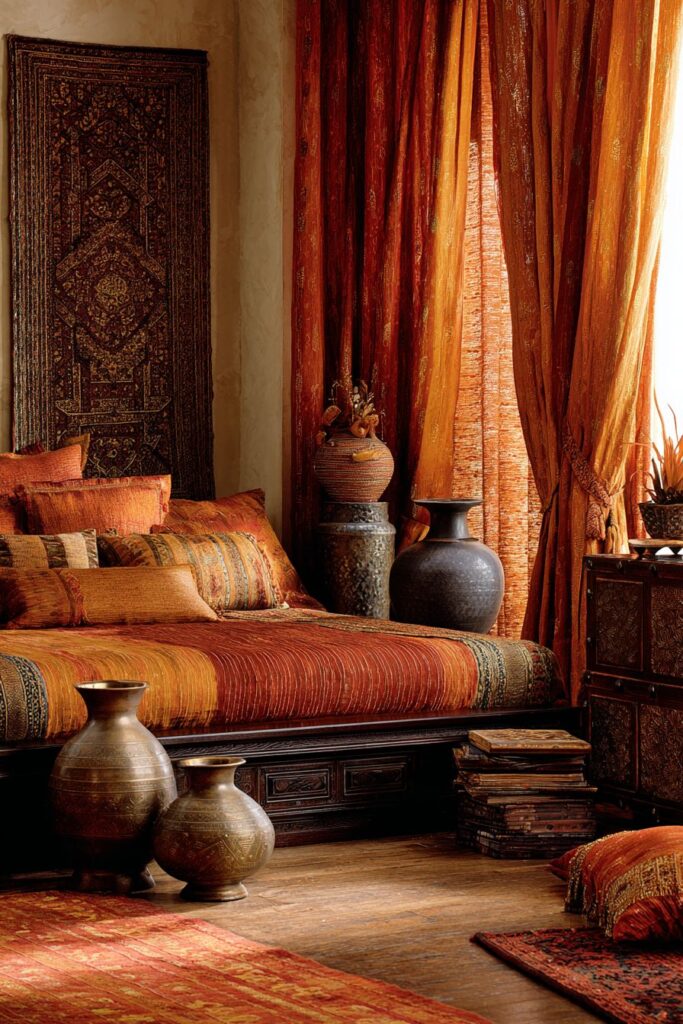 Textile-Rich Indian Bedroom with Fabric Artistry