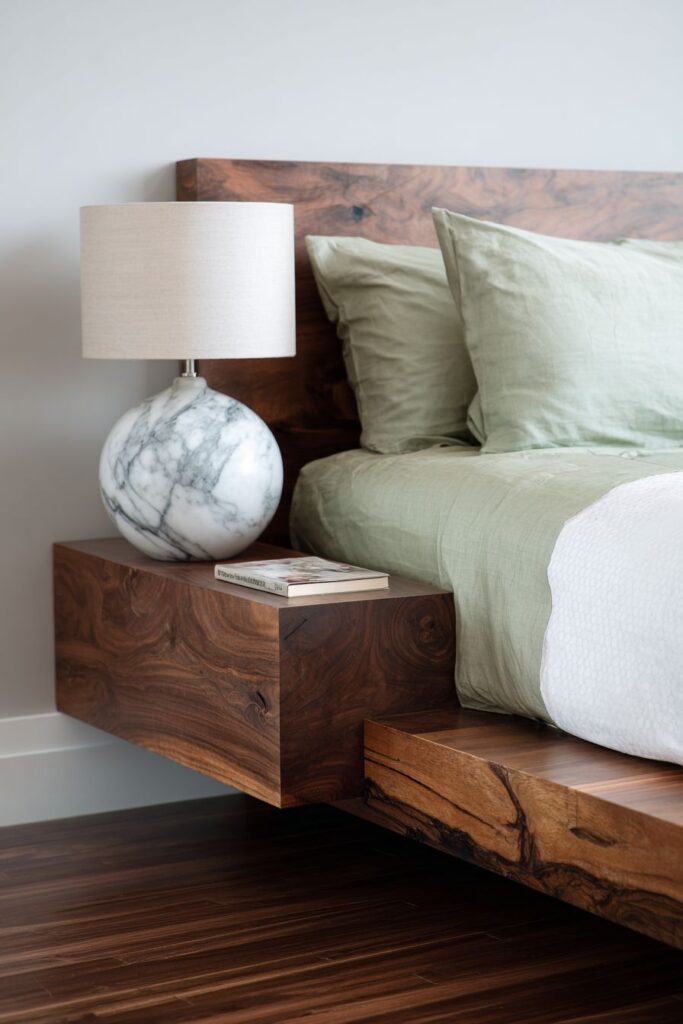 Floating Nightstand Platform Bed