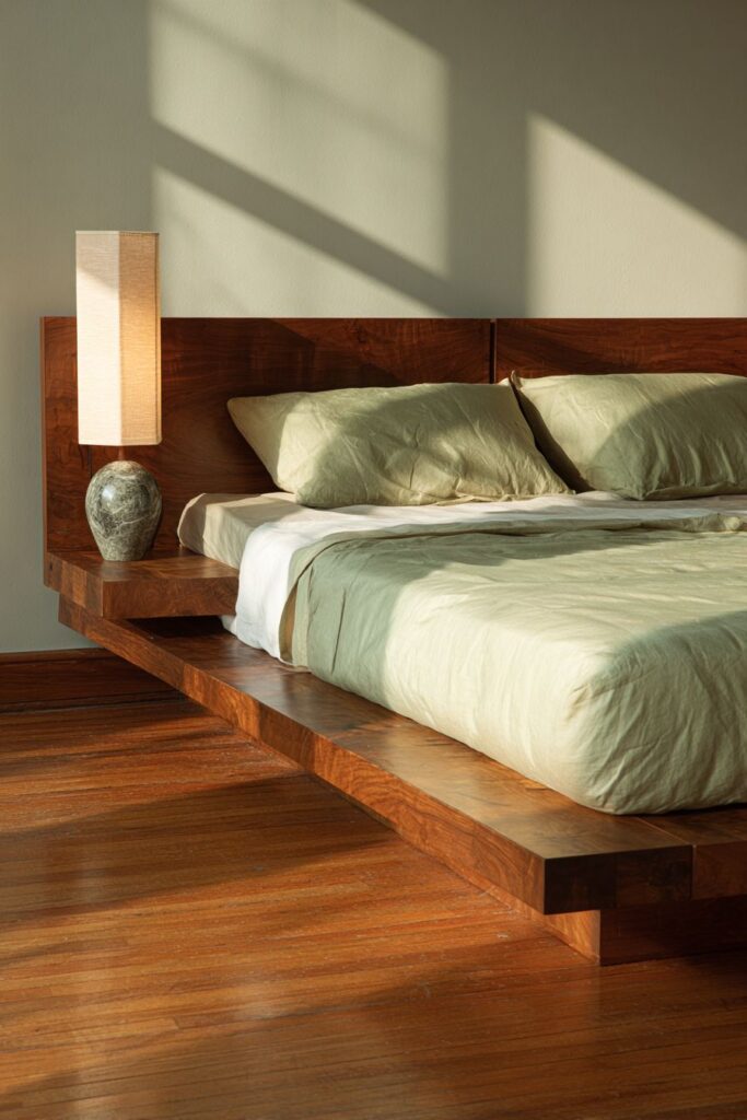 Floating Nightstand Platform Bed